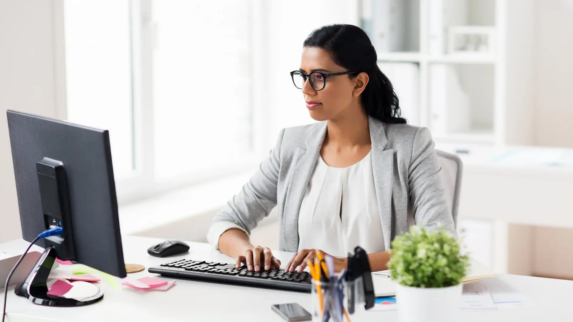 Woman at Computer